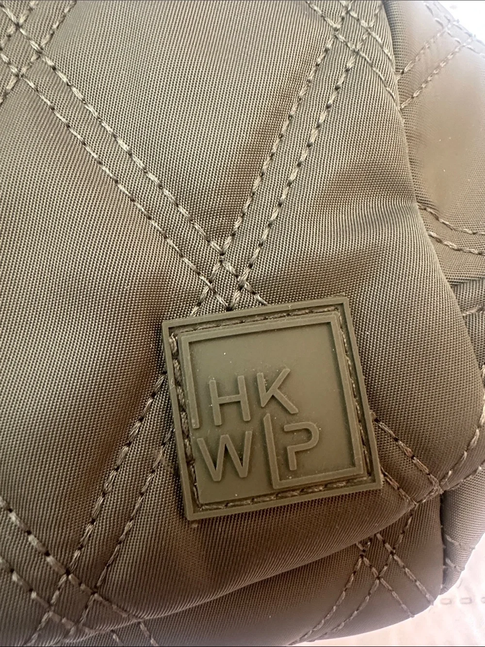Ihkwip Quilted Olive Green cosmetic Pouch nwt